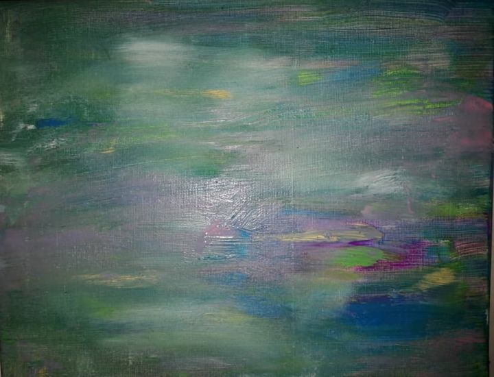 Painting titled "Misty" by Sophie Weber, Original Artwork, Acrylic