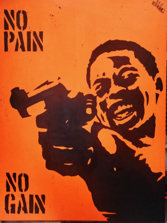 Painting titled "Non pain no gain" by Whitelove, Original Artwork, Acrylic