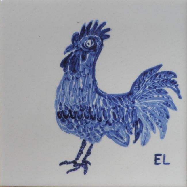 Painting titled "Cock" by Eddy Lagrand, Original Artwork, Oil