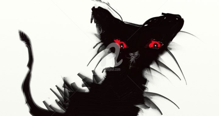 Digital Arts titled "gato-negro.jpg" by Eddy Sequera, Original Artwork