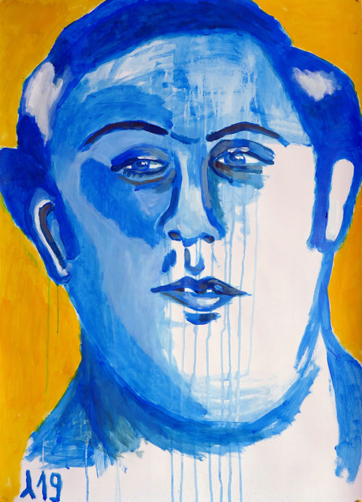 Zeichnungen mit dem Titel "David" von Eddy Legrand, Original-Kunstwerk, Acryl