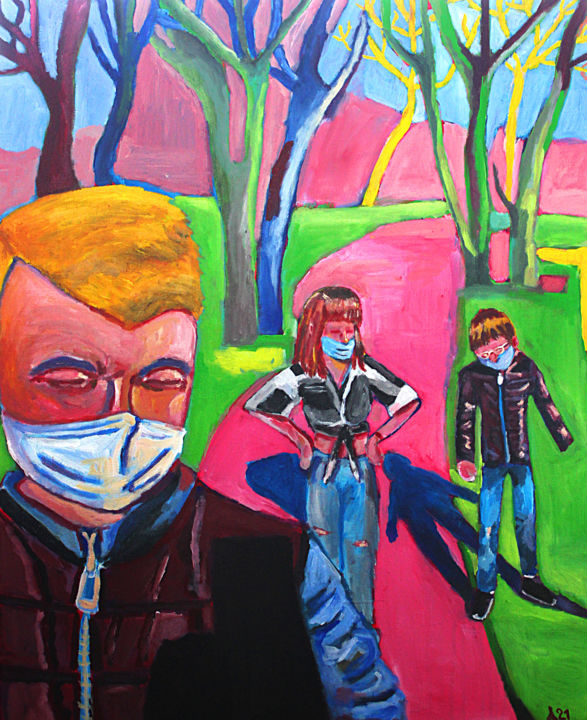 Peinture intitulée "Promenade" par Eddy Legrand, Œuvre d'art originale, Acrylique