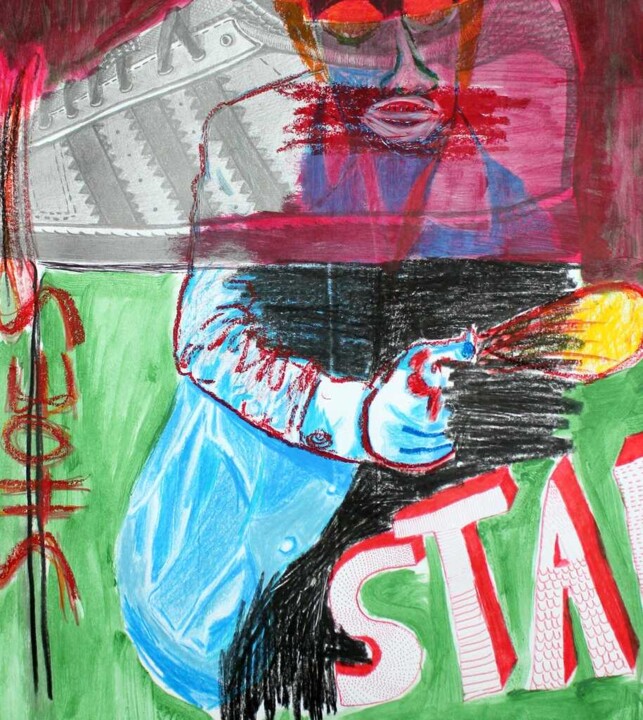 Drawing titled "Star 2017" by Eddy Legrand, Original Artwork, Acrylic