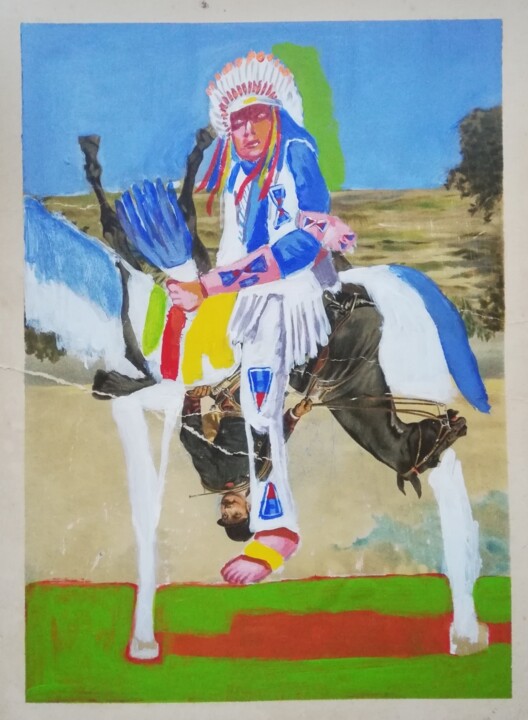 Peinture intitulée "Horse" par Eddy Legrand, Œuvre d'art originale, Acrylique