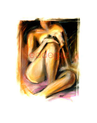 Painting titled "sitter" by Edeguz, Original Artwork