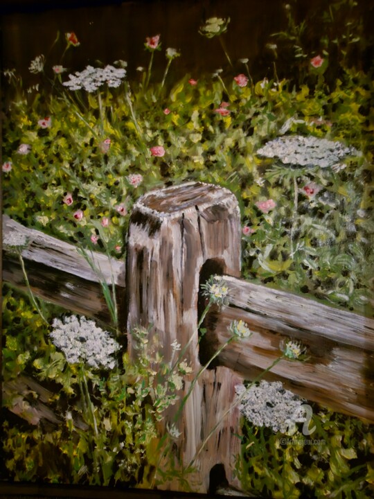 Картина под названием "Summer Wildflowers" - Edeleweiss Cobblestone, Подлинное произведение искусства, Масло