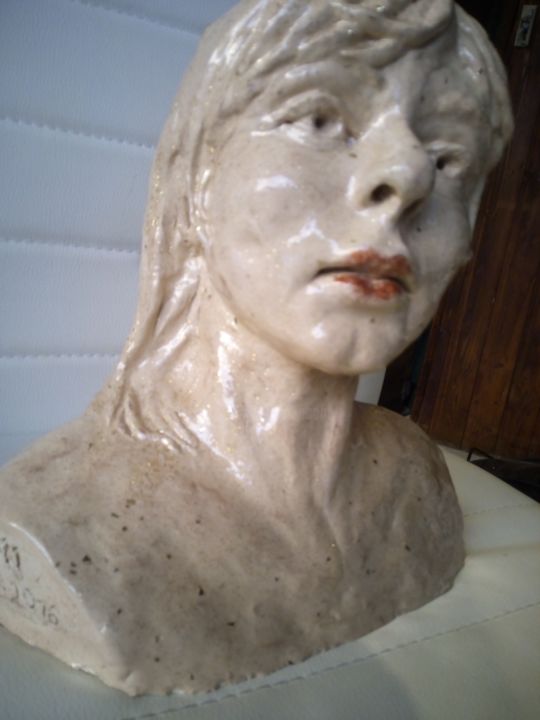 Скульптура под названием "Büste, Portrait aus…" - E Mm, Подлинное произведение искусства, Глина