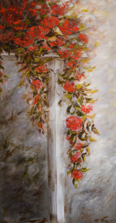 Painting titled ""Тепло души" (40х80…" by Nataliia, Original Artwork, Oil
