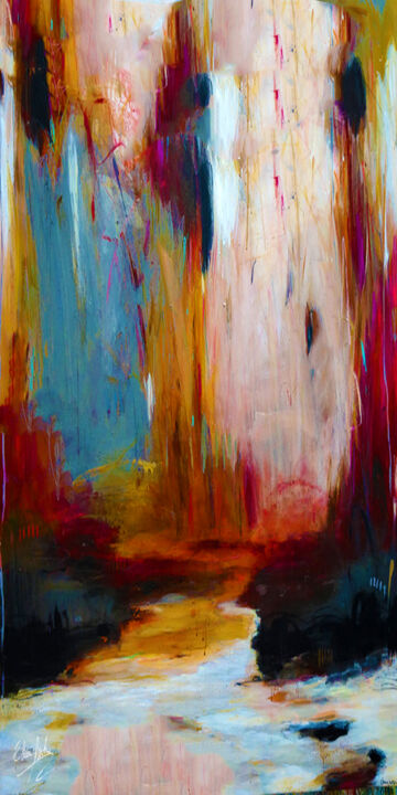 Painting titled "Série Montaigne  Qu…" by Eden Dark, Original Artwork, Oil Mounted on Wood Stretcher frame