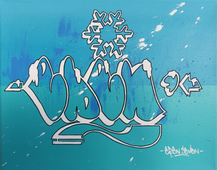 Pintura titulada "Winter23" por Edenseven Graffiti Street Art, Obra de arte original, Pintura al aerosol Montado en Bastidor…
