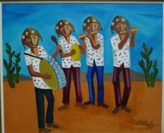 Pintura intitulada "banda de chiparus" por Edésio Esteves, Obras de arte originais