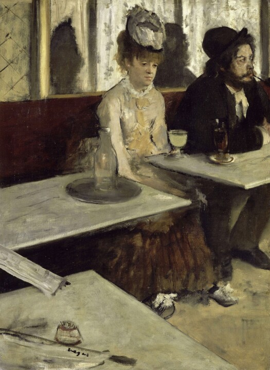 Malerei mit dem Titel "L’Absinthe" von Edgar Degas, Original-Kunstwerk, Öl