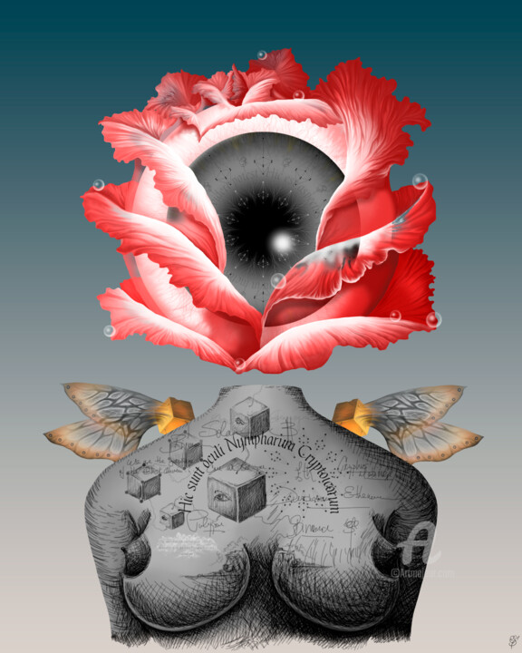 Digitale Kunst mit dem Titel "BLOOD DROP" von Edgar Guillermo Soteras Figueroa, Original-Kunstwerk, Digitale Malerei