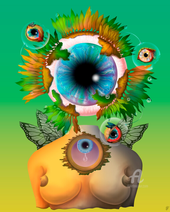 Digitale Kunst mit dem Titel "JUNGLE" von Edgar Guillermo Soteras Figueroa, Original-Kunstwerk, Digitale Malerei