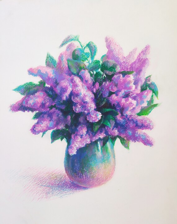 Malarstwo zatytułowany „Morning flowers” autorstwa Edgar Nazaryan, Oryginalna praca, Pastel