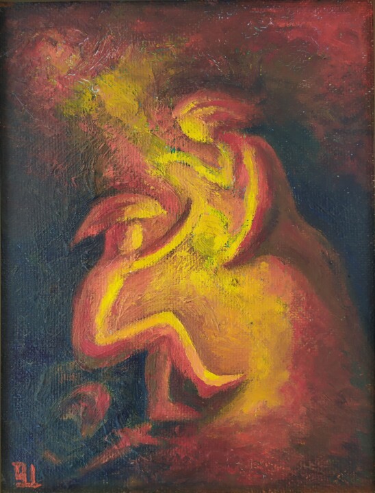 Peinture intitulée "Fire of love" par Edgar Nazaryan, Œuvre d'art originale, Huile