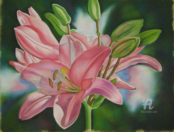 Drawing titled "Lilys" by Edgar Pacheco, Original Artwork, Pastel