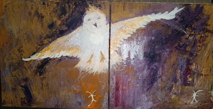 Painting titled "Holy Spirit" by Edgar Vieira, Original Artwork, Acrylic Mounted on Wood Stretcher frame