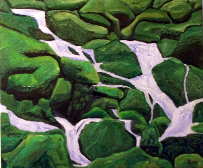 Pintura intitulada "Green Life" por Edgard Loepert, Obras de arte originais, Óleo