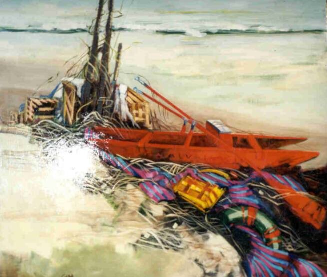 Pittura intitolato "Mareggiata" da Edgardo Gera, Opera d'arte originale
