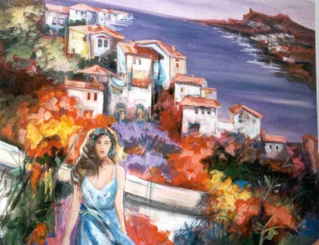 Painting titled "paesaggio" by Edgardo Gera, Original Artwork