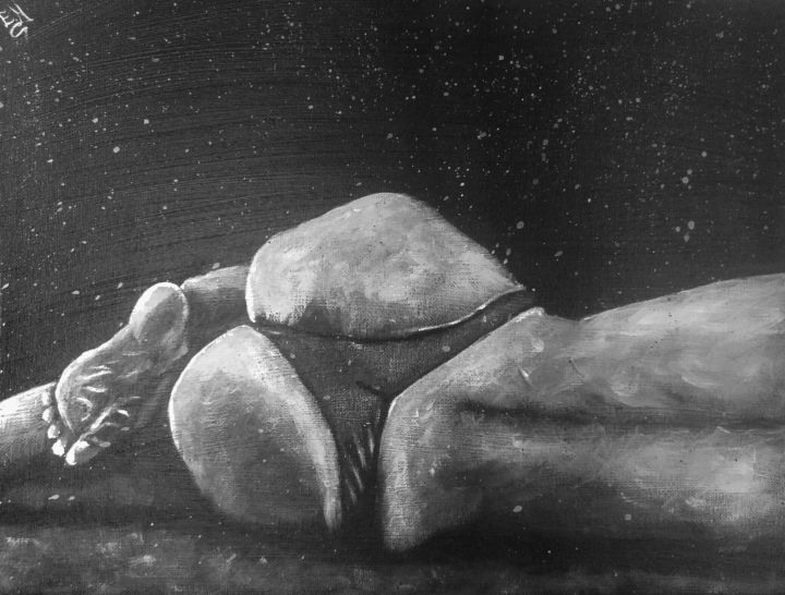 Pintura titulada "B&W" por Estefany Mariño (Edh4x), Obra de arte original, Acrílico