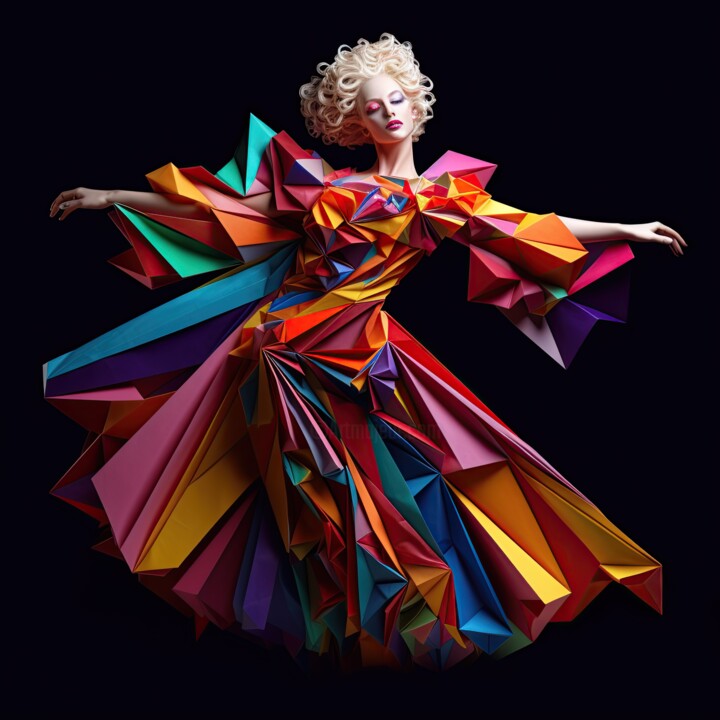 Arte digitale intitolato "Prismatic Elegance" da Edi Cohen, Opera d'arte originale, Modellazione 3D