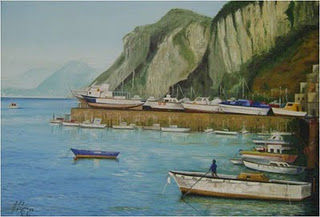Pintura intitulada "Estaleiro - marinha" por Edilma Rocha, Obras de arte originais