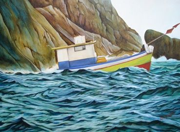 Painting titled "barracuda" by Edilson Gonçalves, Original Artwork