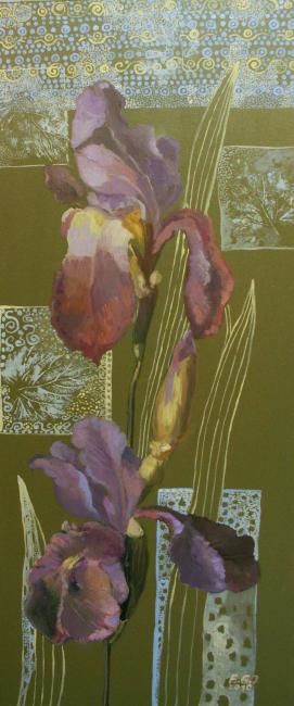 Peinture intitulée "iris" par Edita Januskeviciene, Œuvre d'art originale, Autre