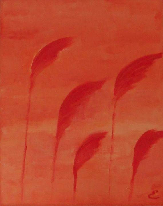 Pittura intitolato "Hot wind" da Edita Golcaite, Opera d'arte originale, Olio