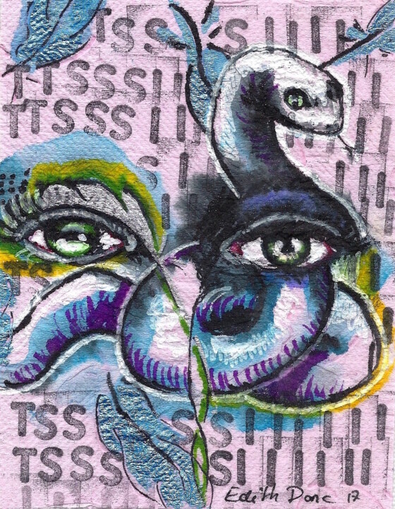 Drawing titled "Ttsssiiiii..." by Edith Bos Boyer (EDITH DONC), Original Artwork, Ink