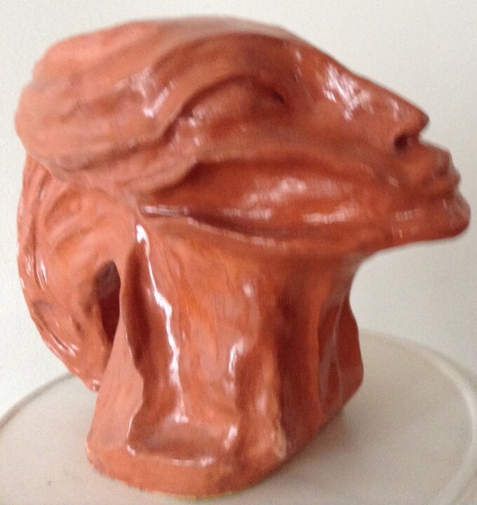 Sculpture titled "Futurisme" by Edith Chitrit, Original Artwork, Terra cotta