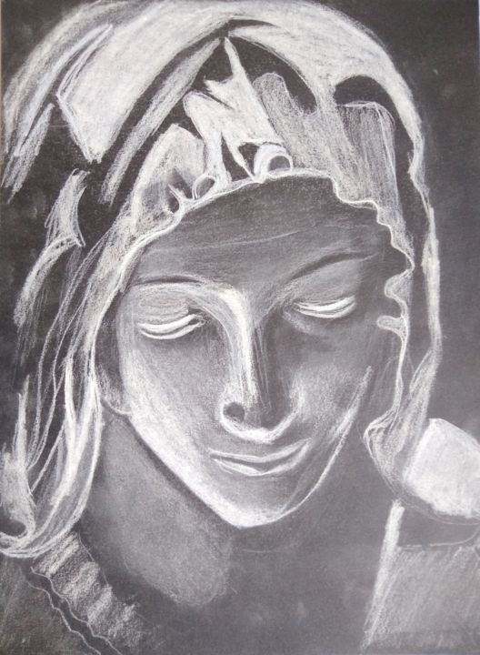 Drawing titled "Pieta d'après photo…" by Edyth Delaporte, Original Artwork, Pastel