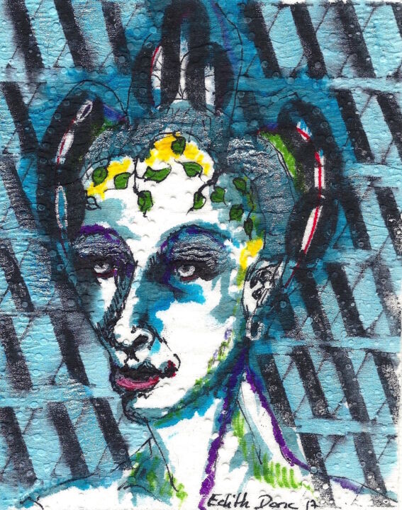 Рисунок под названием "Lady bite" - Edith Donc, Подлинное произведение искусства, Чернила
