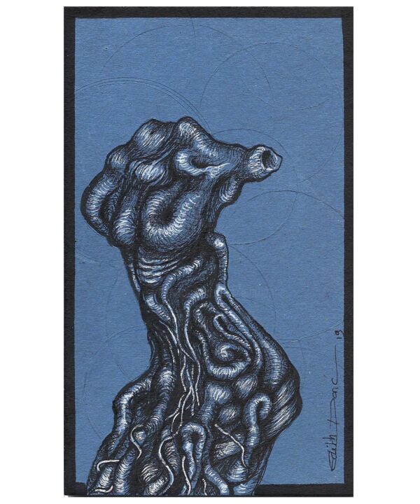 Drawing titled "Trognus Corpus Nudo" by Edith Donc, Original Artwork, Ballpoint pen