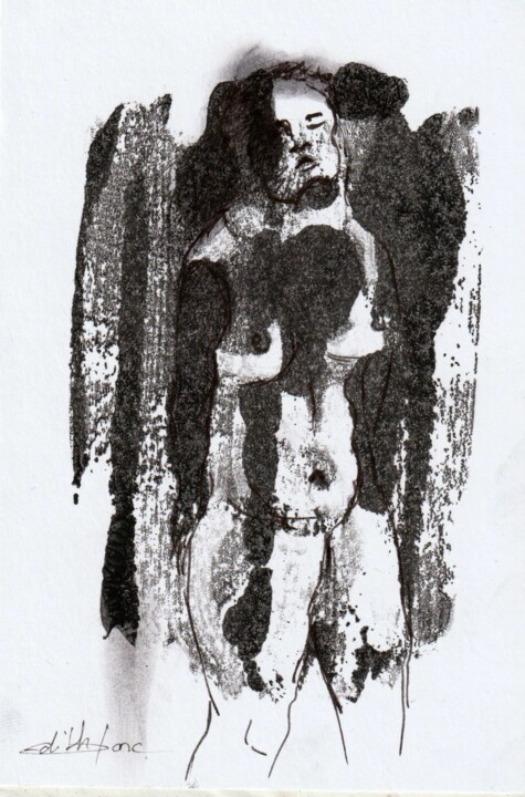 Отпечатки и Гравюры под названием "Nue" - Edith Donc, Подлинное произведение искусства, Монотип