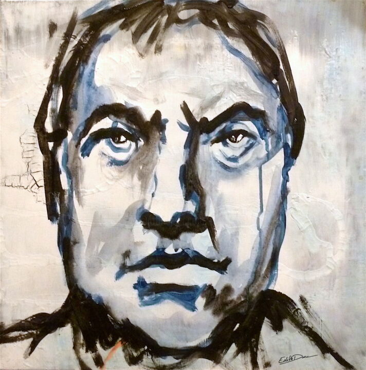 Painting titled "Francis" by Edith Donc, Original Artwork, Acrylic