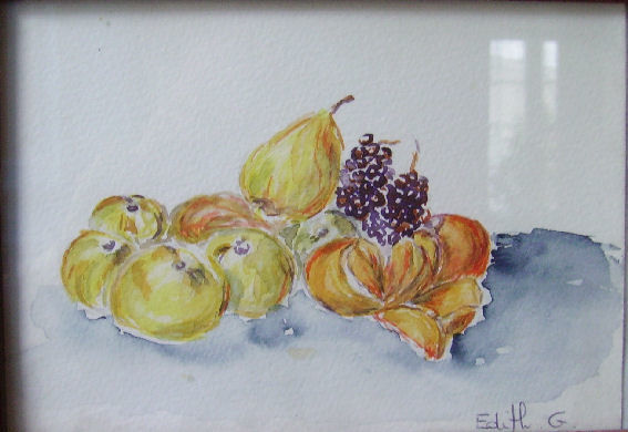 Painting titled "Nature morte" by Edith Guinet, Original Artwork