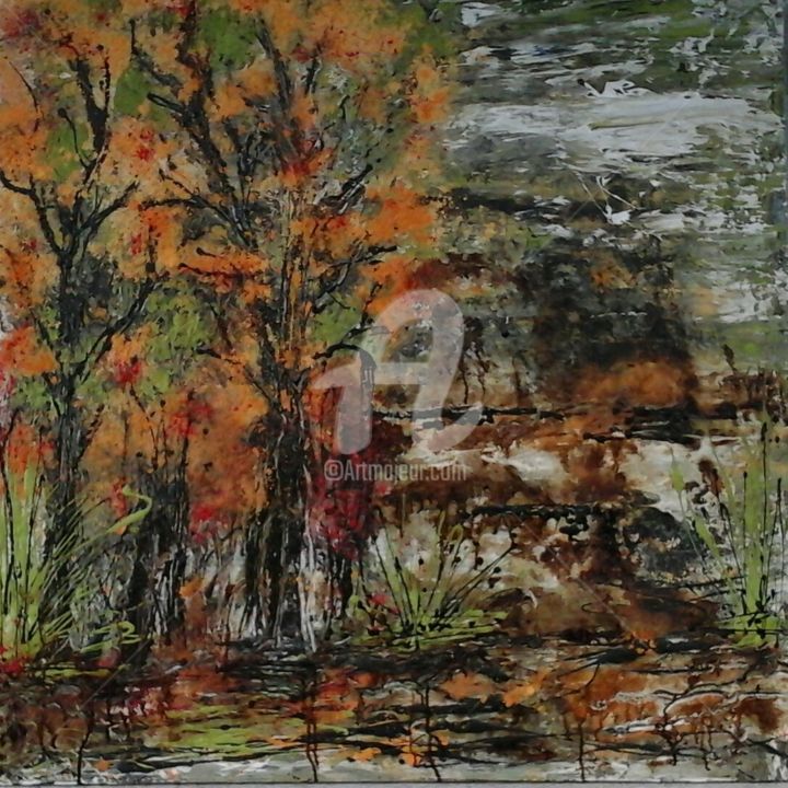 Schilderij getiteld "LANDSCAPE .Just fin…" door Edith Maurer, Origineel Kunstwerk