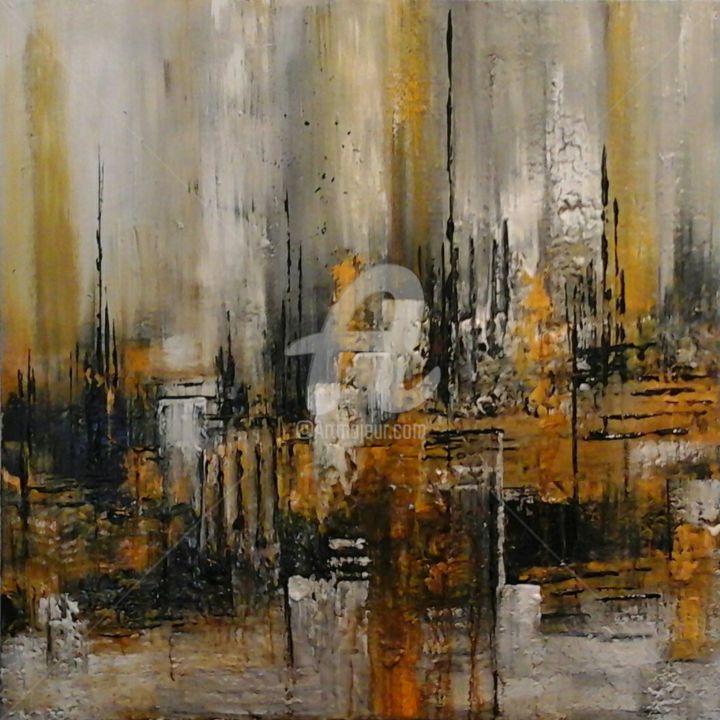 Painting titled "ABSTRAKTE LANDSCHAF…" by Edith Maurer, Original Artwork, Acrylic