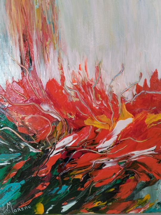 Pittura intitolato "FUSION" da Emoreau, Opera d'arte originale, Acrilico Montato su Barella di tela