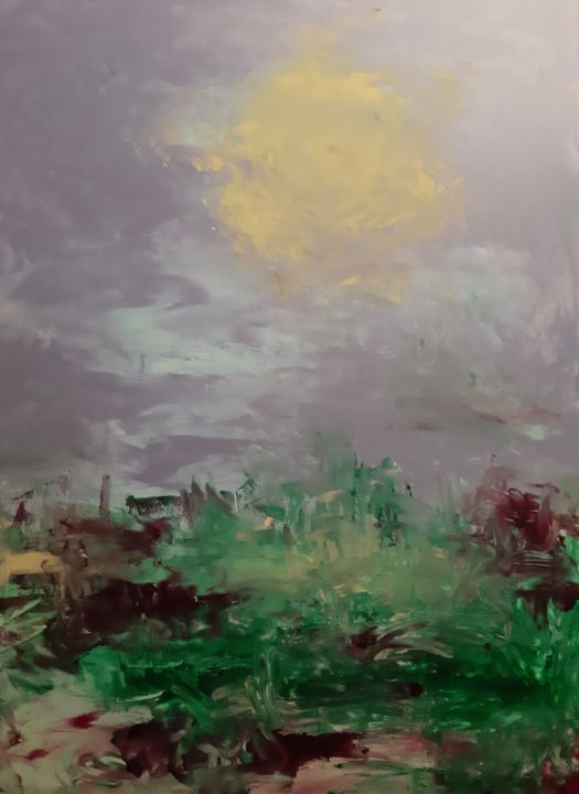 Painting titled "GRÜN-L-ICH-T" by Edith Stütz, Original Art, Acrylic