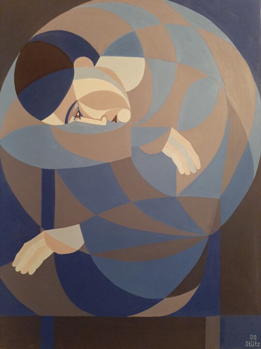 Картина под названием "THINKING" - Edith Stütz, Подлинное произведение искусства, Масло