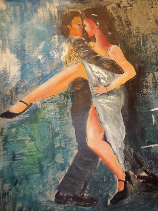 Painting titled "tango-noche.jpg" by Edith Volkart, Original Artwork, Acrylic