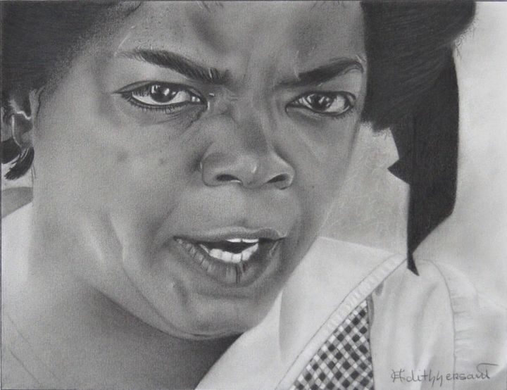 图画 标题为“Oprah Winfrey” 由Edith Hersant, 原创艺术品, 石墨