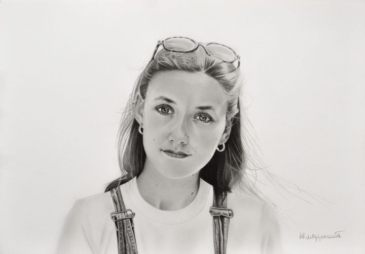 Drawing titled "Vale" by Edith Hersant, Original Art, Pencil