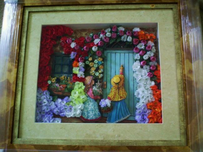 Painting titled "Visitando a vovó" by Edna Bomfim, Original Artwork