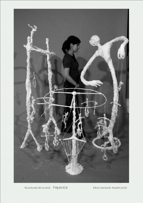 Sculpture intitulée "Papantla" par Edna Cantoral Acosta, Œuvre d'art originale,