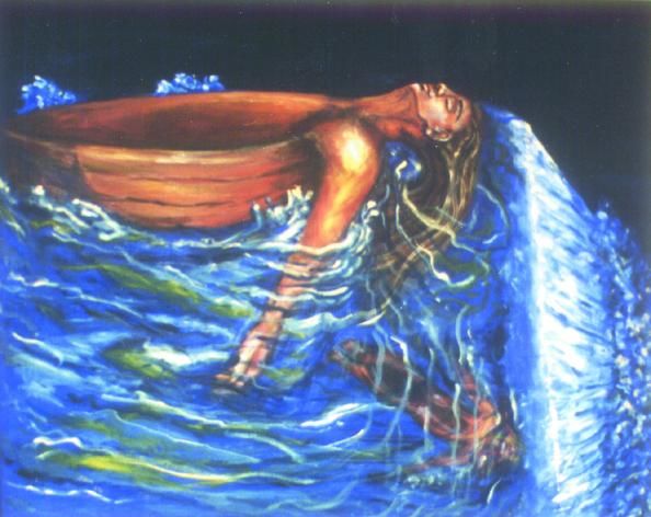 Pintura titulada "Canoa" por Edna Cantoral Acosta, Obra de arte original